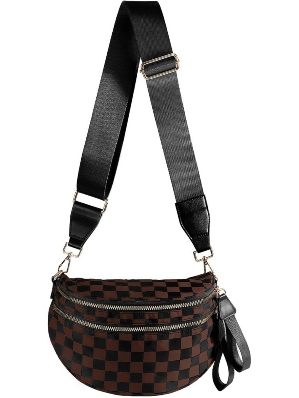 Checkered Crossbody Bag Bum Bag for Women,Spacious Fanny Packs Belt Bag